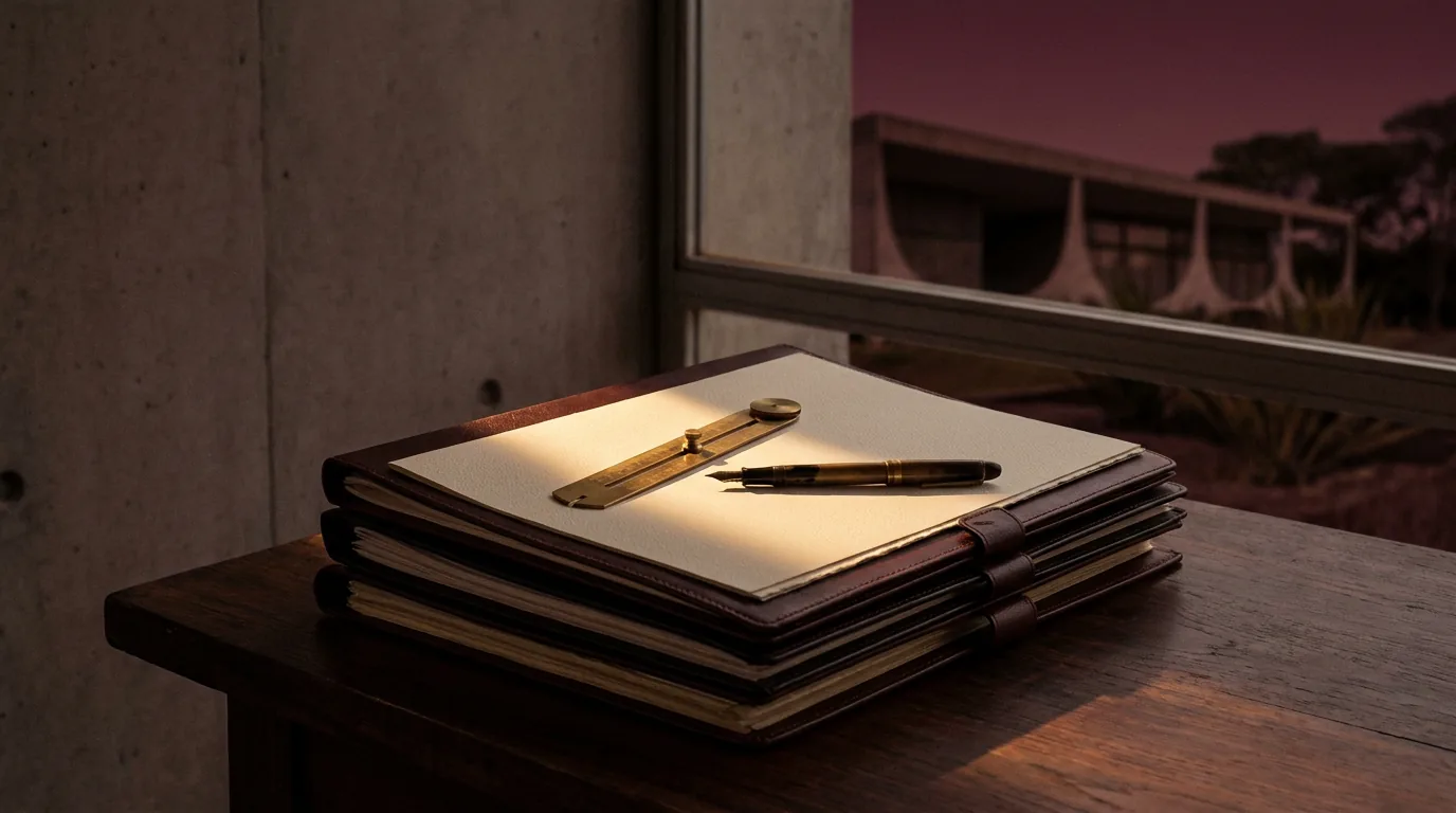 Calendário, faturas e marcador de prazo sobre mesa escura